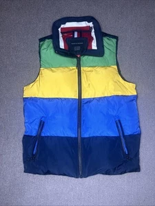 Tommy Hilfiger Hombre Multicolor Chaleco Abombado Capucha Talla S Agua Resistente al Viento - Imagen 1 de 7