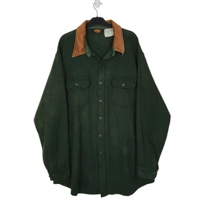 WOOLRICH grünes Hemd Vintage 80er Jahre dickes Shacket Jacke Langarm Wolle Herren - Bild 1 von 5