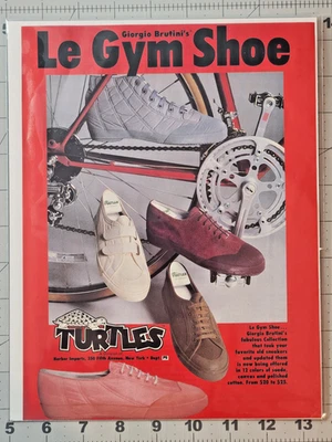 1982 TURTLES Giorgio Brutini's Le Gym Shoe Fashion Vtg Print Ad Magazine Page - Image 1 of 4