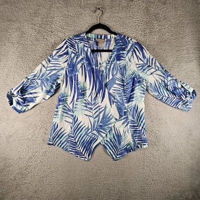 Cárdigan Chicos Mujer 1/M Hawaiano 100% Lino Tropical Floral Paraíso Cárdigan Foto 1 de 4