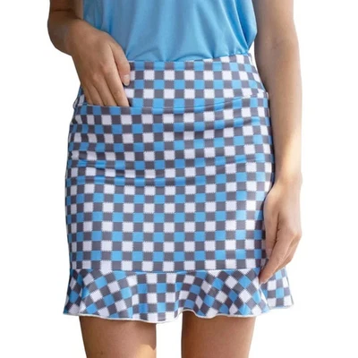 NOVO Golftini THE SECRET Azul Branco Cinza PEQUENO Skort Performance Stretch Feminino - Imagem 1 de 4