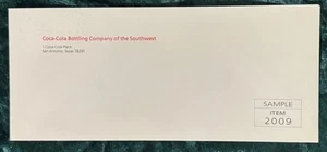 San Antonio Tex Coca Cola Bottling Envelope Soda Ad Embossed Cover Sample - Picture 1 of 5