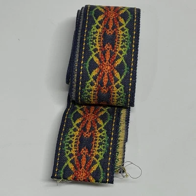 2码多色刺绣提花丝带装饰蓝色多彩 — 第 1/4 张图片