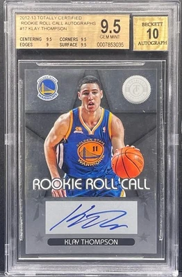 2012-13 Panini Certified Klay Thompson Rookie Roll Call #17 RC BGS 9.5 10 AUTO - Image 1 of 2