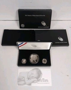 2015 March of Dimes Special Silver 3 Coin Set With OGP/COA - Picture 1 of 3