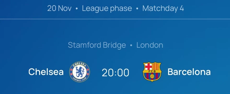 20/11/2025 CHELSEA WOMAN v BARCELONA PROGRAMME UEFA CHAMPIONS LEAGUE PRE-ORDER - Image 1 of 1