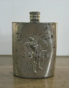Ancienne Flasque gourde de Chasseur en Etain Edwin Blyde - Imagen 1 de 10