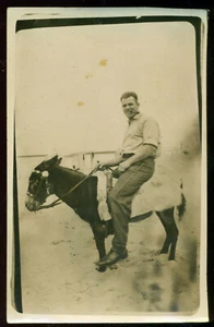 Pipa para fumar jinete burro foto original 1937 Jurmala Letonia - Imagen 1 de 1