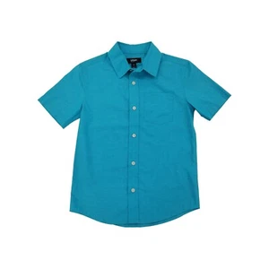 Urban Pipeline Boys Turquoise Blue Short Sleeve Button-Down Poplin Shirt XL - Picture 1 of 3