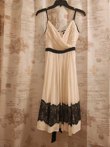 Arden B Silk Fit And Flare Dress Cream Size 0 New - Picture 1 of 14
