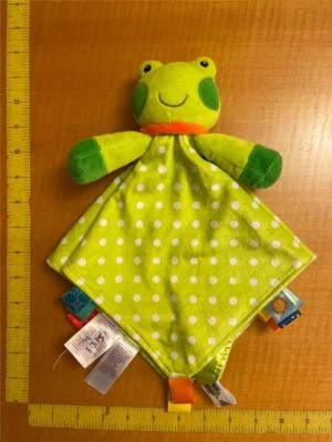 Manta de seguridad TaGgies rana verde lunares sonajero satinado amoroso Foto 1 de 4