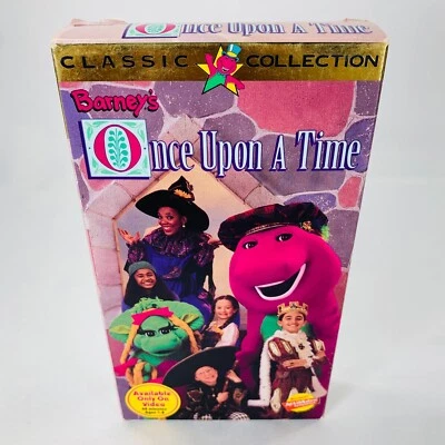 Barney Once Upon a Time VHS 1996 Vintage Cartoon Classic Collection White Tape - Image 1 of 4