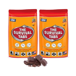 The Survival Tabs 48 Nahrungstabletten Schokolade Notfall Ergänzung Ablaufdatum 2045 - Bild 1 von 5