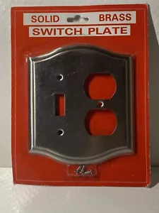 Interruptor de palanca simple y cubierta de placa de pared cromo plata metal inoxidable - Imagen 1 de 7