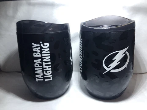 Lot 2 Tampa Bay Lightning Logobrands 16oz Curved Beverage Tumblers Double Wall Cover