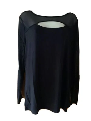 INC International Concepts Black Illusion Top XL - Image 1 of 3