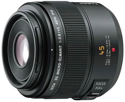 Panasonic Leica DG Macro-Elmarit 45mm f/2.8 ASPH. MEGA O.I.S. Black ‎H-ES045 NEW - Image 1 of 2