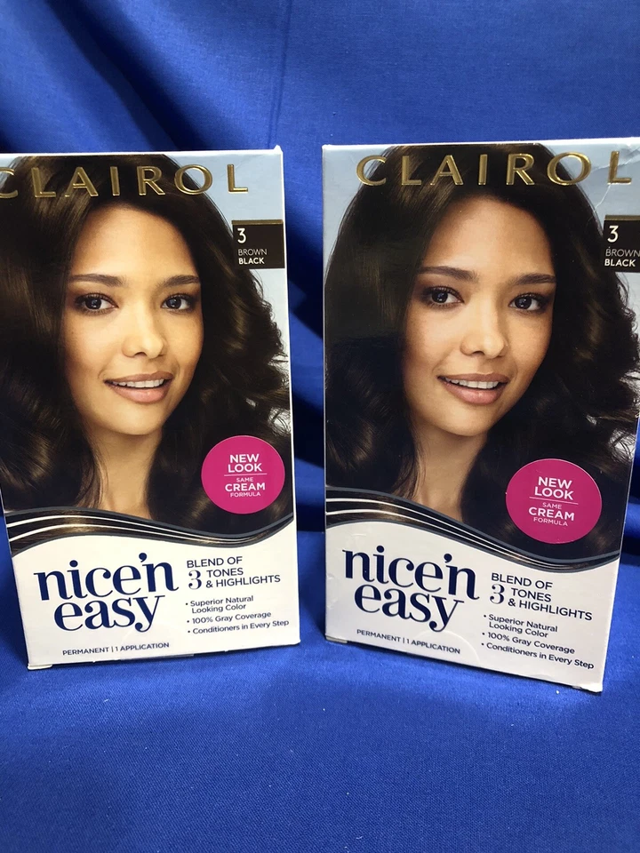Clairol Nice n Easy Hair Color Care #3 BROWN BLACK Lot Of 2 Tones & Highlight - Image 1 of 4