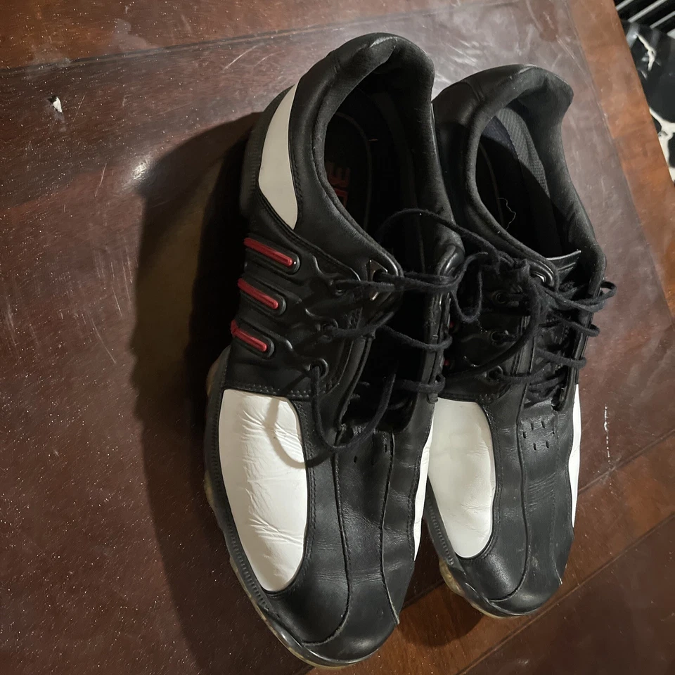 Adidas Adiprene Golf Tour 3D Black Red White Leather Sneaker Golf Shoe 10 - Image 1 of 4