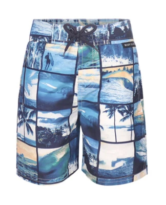 BODY GLOVE Elastic Waist Mesh Lined UPF 50 Boys Swim Trunks M (10-12) Bluebeach Foto 1 de 4