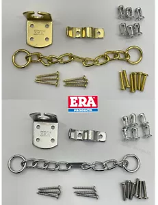 Era Security Door Chain for PVCu and Wooden Doors *Heavy Duty* Chrome / Brass - Picture 1 of 14
