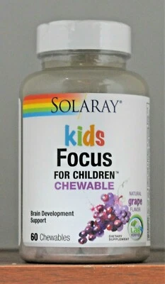 Solaray Kids Focus For Children Masticable 60 Masticables Sabor Uva Natural Foto 1 de 4