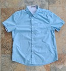 KUULEE Men's Large Casual Short Sleeve Button Down Light Blue Shirt Pre-owned