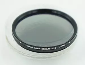 Filtro polarizzatore circolare Canon 58 mm PL-C (tipo vite) con custodia #814 - Foto 1 di 2