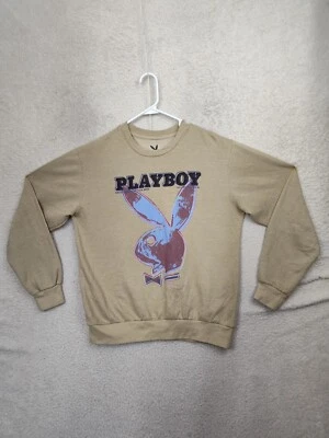 Playboy Women Sweatshirt Large Brown Logo Cotton Blend Regular Fit Pullover - Image 1 of 4