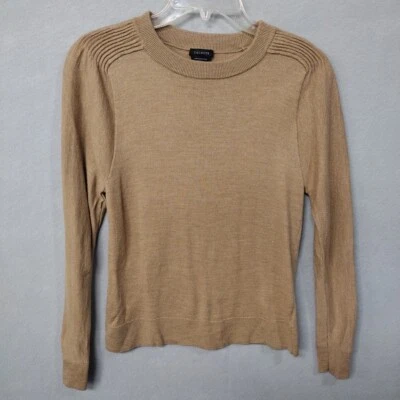 Suéter Pullover Talbot's Para Mujer S 100% Lana Merino Camel Silencioso Lujo Foto 1 de 4