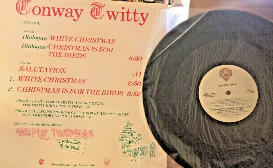 RADIO SHOW 1983 CONWAY TWITTY HAPPY CHRISTMAS PROMO, JIMMY BOWEN PRODUCER - Image 1 of 1