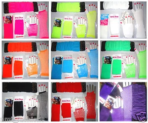 NEW LEG WARMER FISHNET GLOVES NEON HEN PARTY 80S FANCY DRESS TUTU COSTUME LEGWAR - Picture 1 of 2