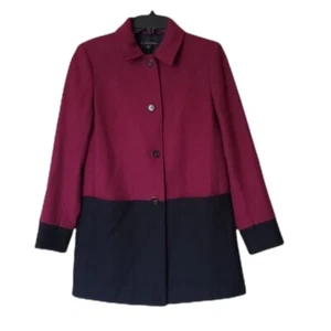 346"Brooks Brothers " wool blend colorblock jacket coat women sz 4 fashion - Picture 1 of 10