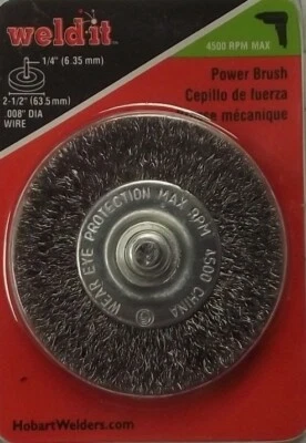 Hobart 770389 Cepillo de potencia de vástago circular de 1/4" de diámetro de 2-1/2" Foto 1 de 2