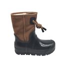 Ugg Womens Raincloud Lace Suede Chestnut  Brown Black Waterproof Boots Size 5