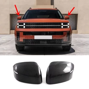 Carbon Fiber Rearview Mirror Cover Trim For Hyundai Santa Fe 2024 2025 - Picture 1 of 11