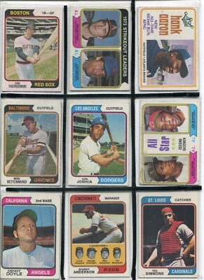 *W - 1974 Topps lote de 10 cartas: Aaron, Morgan, Yastrzemski, Ryan, Seaver, etc. Foto 1 de 4
