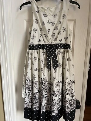 Bonnie Jean Floral Polka Girls Dress Sz 14 - Image 1 of 3