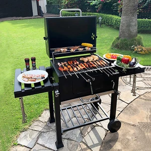 Large BBQ Grills Stove Trolley Barbecue Cart Built in Thermometer with Wheels UK - Picture 1 of 26