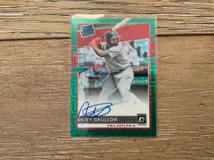 2020 Panini Donruss Optik Deivy Grullon bewertet Rookie Auto grün Mojo Prizm 20/99 - Bild 1 von 2