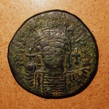 Byzantine Empire Justinian I Bronze 1 Follis Coin 545-546 A.D. S#207