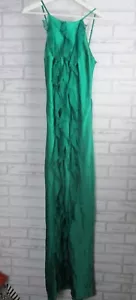 Maria Bianca Nero womens mai dress emerald green S, 8 ruffle front strappy - Picture 1 of 11