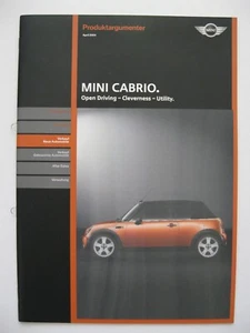 Brochure interna BMW MINI Cabrio One Cooper & S170 CV R52 Argumenter MJ 2004 - Foto 1 di 2