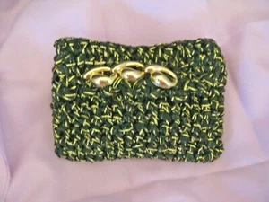 NEW HANDMADE small Black & Gold Bridal Evening Purse/Clutch w/Gold Detailing - Bild 1 von 7