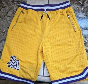 Taylor Made Brand  LA Youth 16 Athletic Be Legendary Yellow Basketball Shorts  - Picture 1 of 15