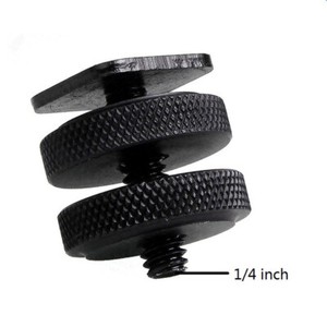 1/4" Dual Nuts Tripod Mount Screw to Flash Digital Camera Hot Shoe Adapter Tool