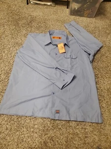Red Kap Men's Long Sleeve Industrial Work Shirt Blue - Picture 1 of 7