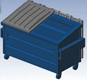 Hi-Tech Details 8003 HO Blue Trash Dumpster Kit - Picture 1 of 1