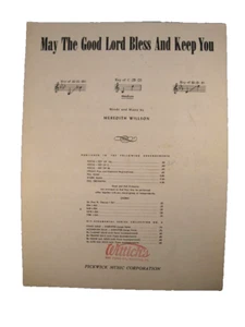 May The Good Lord Bless And Keep You Sheet Music Vintage 1950 Meredith Willson O - Picture 1 of 4