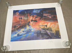 Vintage Signed And Numbered Bobby Rahal Indy Car Driver Art Lithograph Print 
